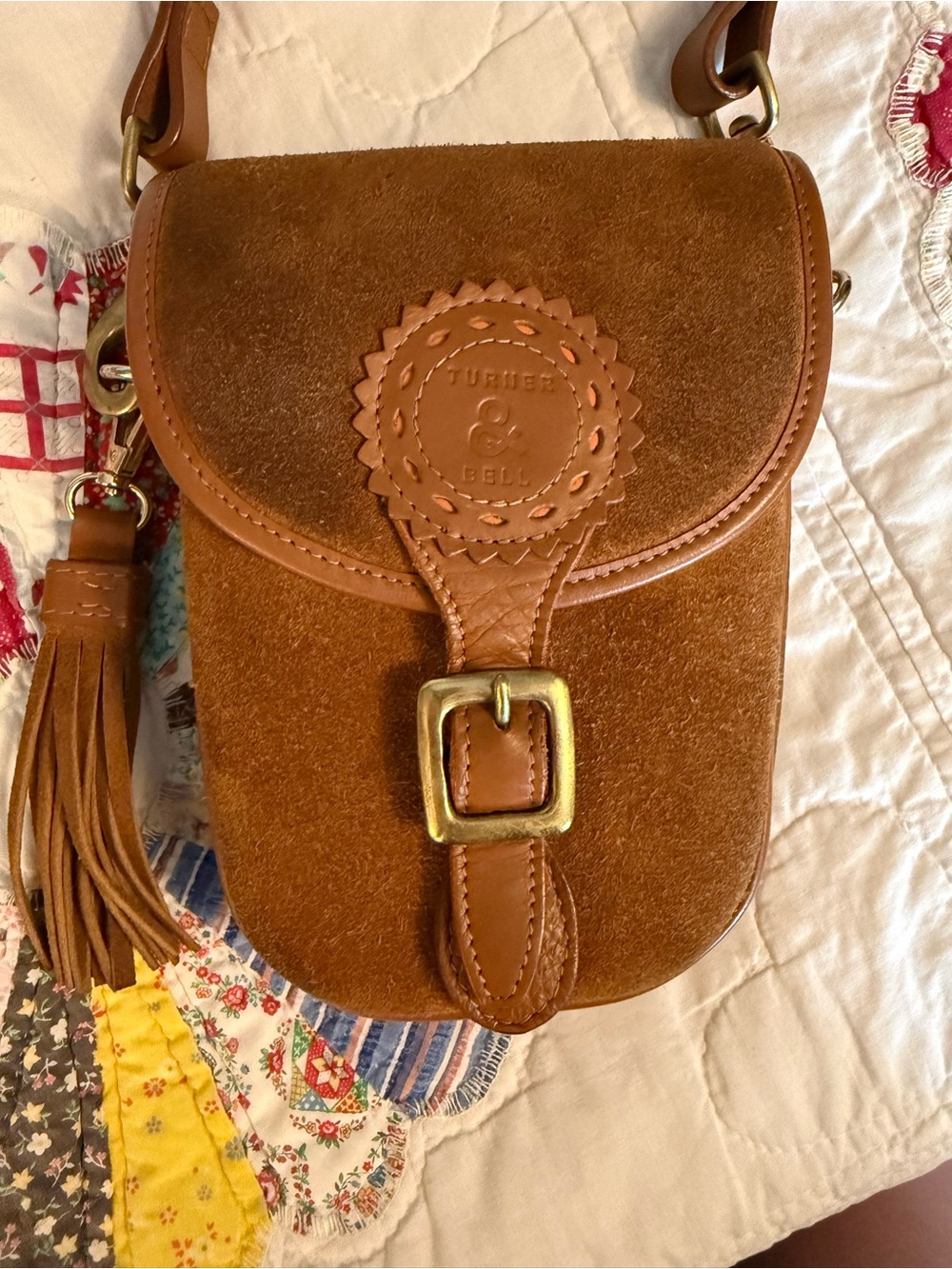 Suede Crossbody Small Saddle Bag
